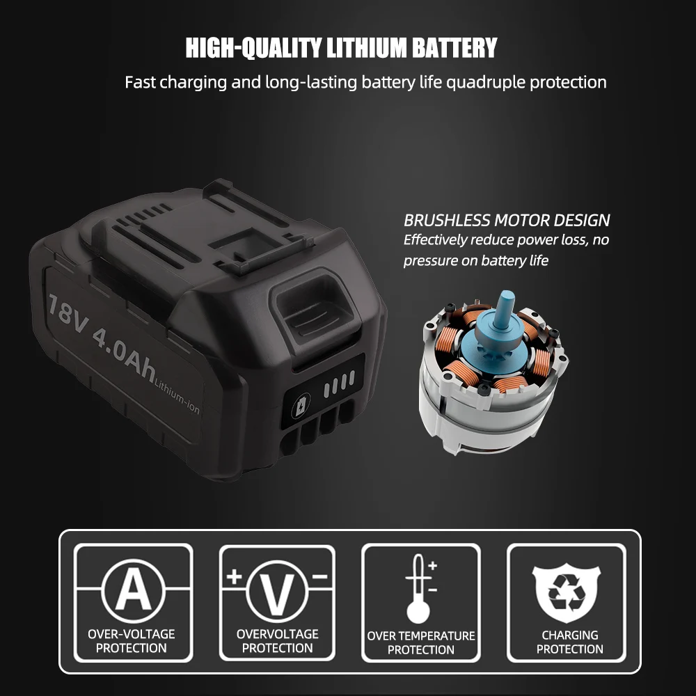 SPTA 18V 5Inch Cordless Forced Rotation Dual Action Polisher 8mm Orbit Variable Speed Polishing Machine With 4000mAh Battery
