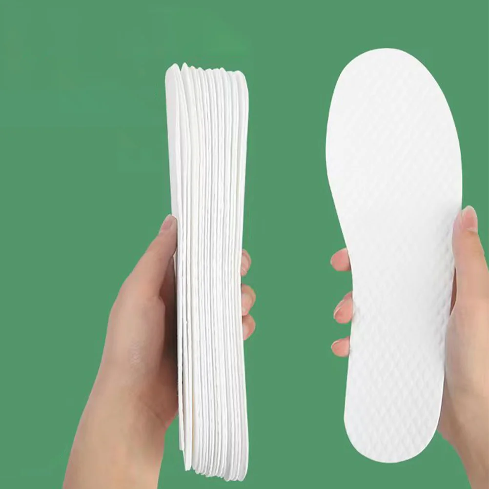 

10 Pairs Disposable Thin Sweat-absorbent Wood Pulp Sports Shoe Odor Free Odor Free Shoe Pads For Summer For Summer Non-slip