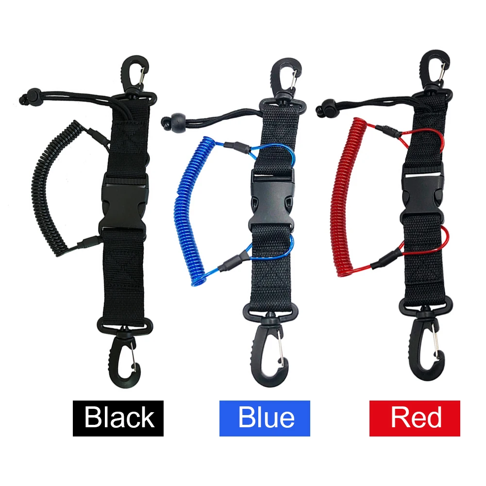 Scuba Diving Dive Black Lanyard Clip w/ Webbing Strap Quick Release Buckle  - scubachoice