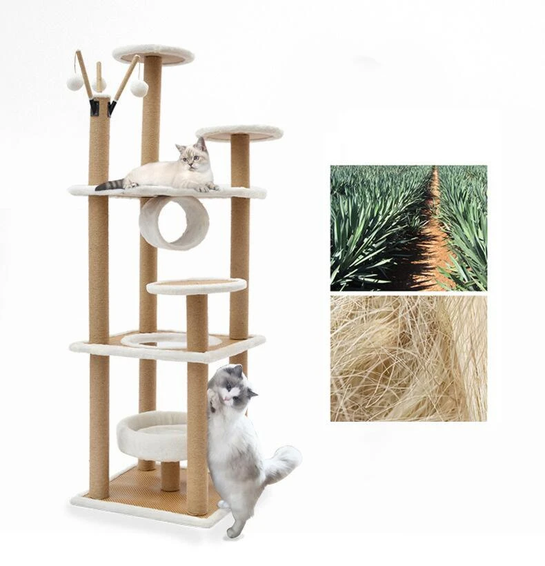 JIABINFU Large Rattan Mat Velvet Cat Climbing Frame, Cat Jumping Platform, Cat Scratching Post, Cat Toy Cat Scratching Board