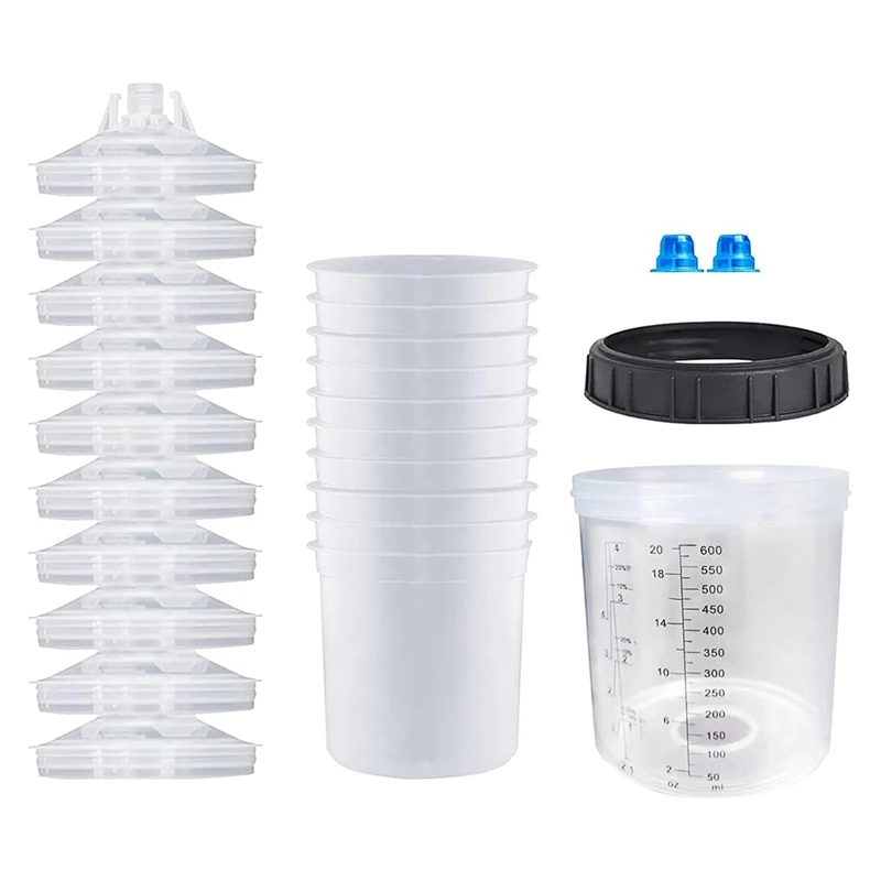 

Disposable Paint Guncup Spray Guncup Liner And Cap System Plastic Paint Sprayer Mixing Cup For HVLP