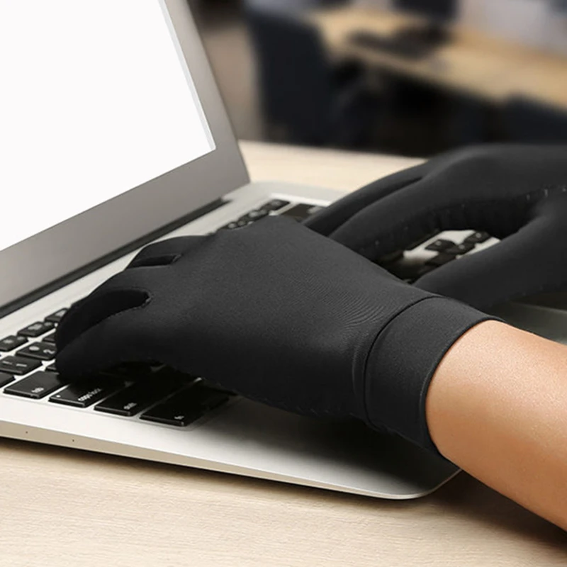 Compression Gloves Copper Compression Arthritis Gloves Black Hand Gloves Hand Wrist Support Non-Slip Unisex Finger Joint Wrist Pain Relief