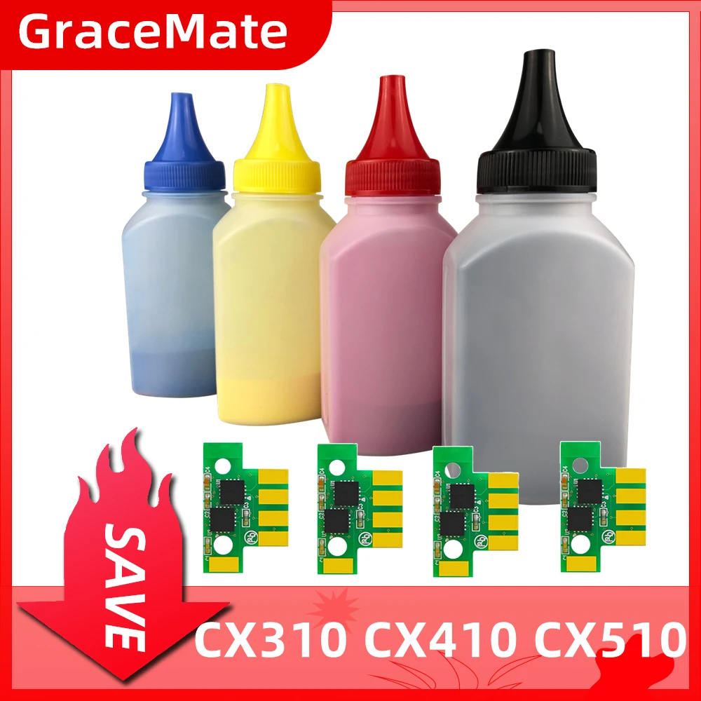 Chip de Toner em pó para Lexmark 5aa Cx310dn Cx310n Cx410 Cx410de Cx410dte Cx410e Cx510 Cx510de Cx510dhe Cx510dthe Cx310 Cx410