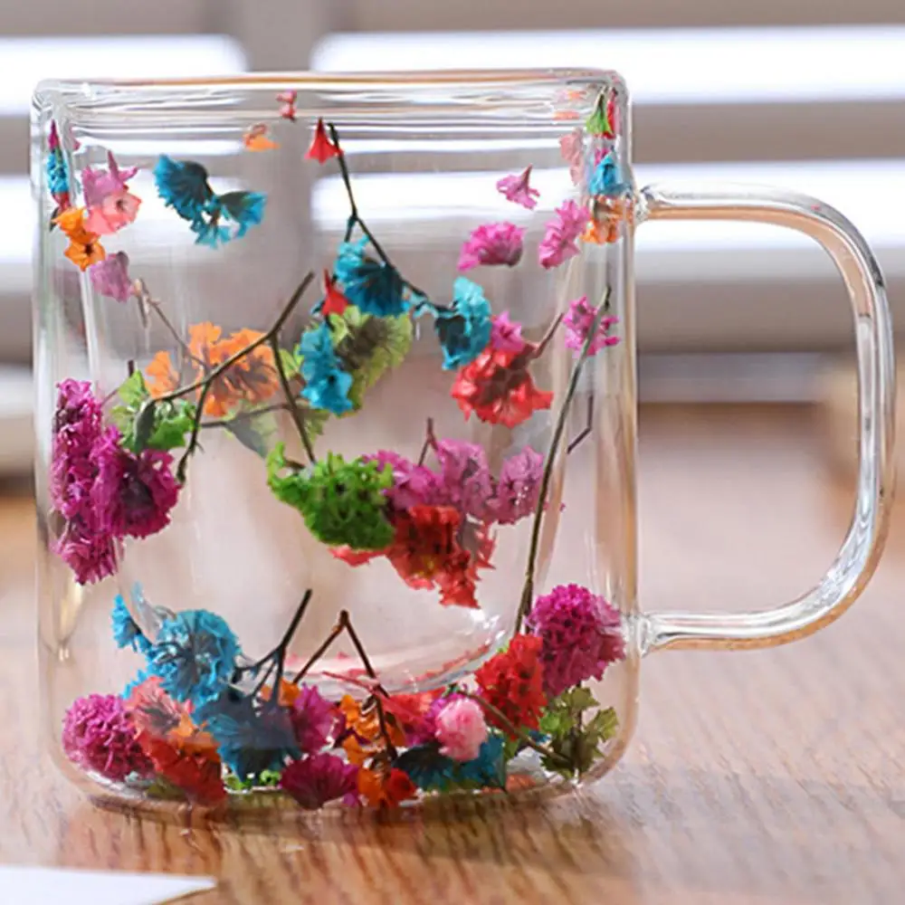 Double Wall Dry Flower Coffee And Tea Cup