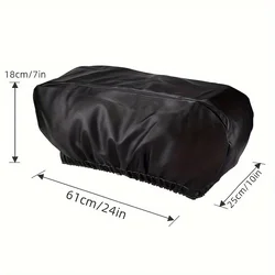 Durable Waterproof PU Leather Winch Cover with Elastic Band - Protective Dust - Resistant Sunproof Design (61x25x18cm)