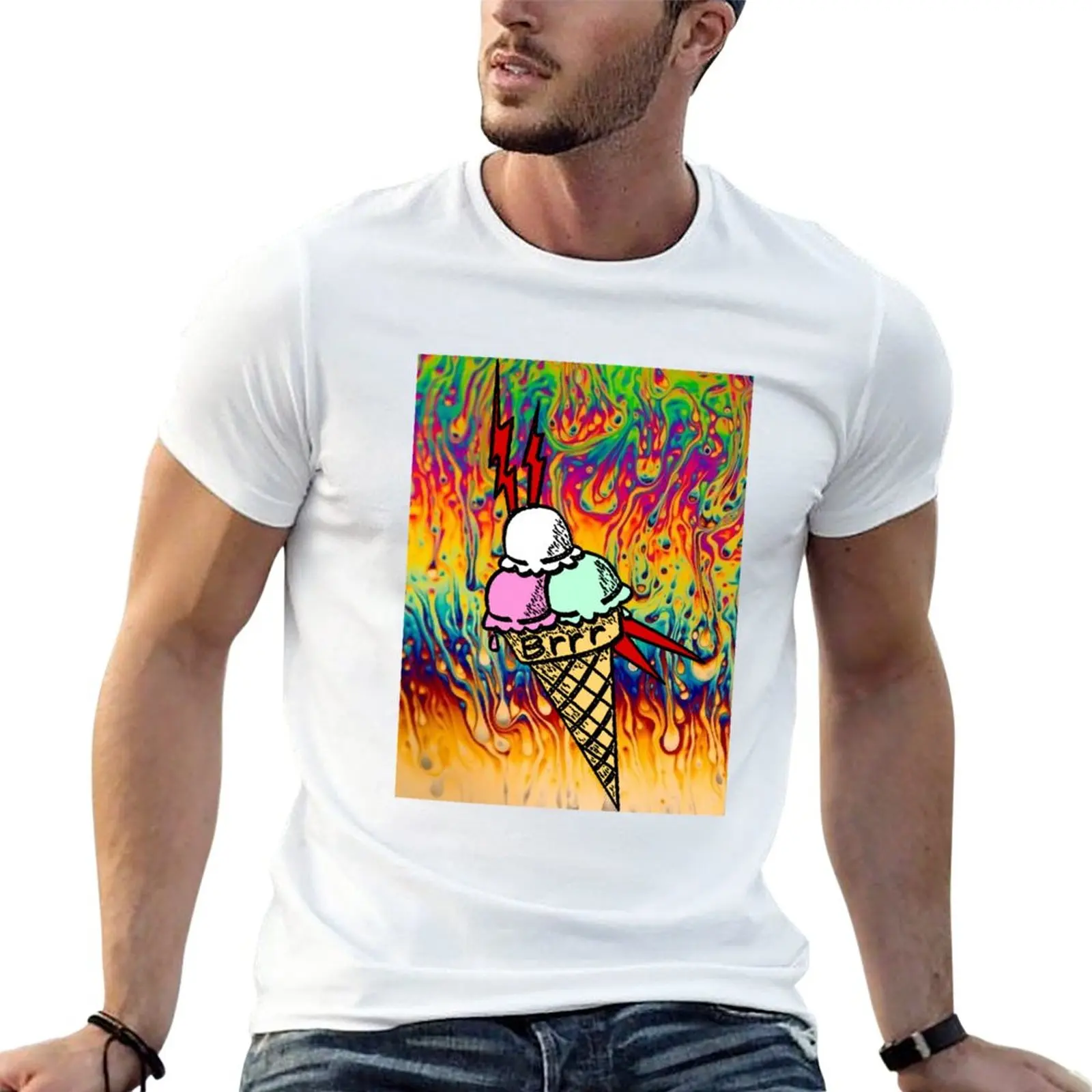 

New Brrrrrr Drippy Trippy Guwop Face Cone T-Shirt Anime t-shirt black t shirts black t-shirts for men