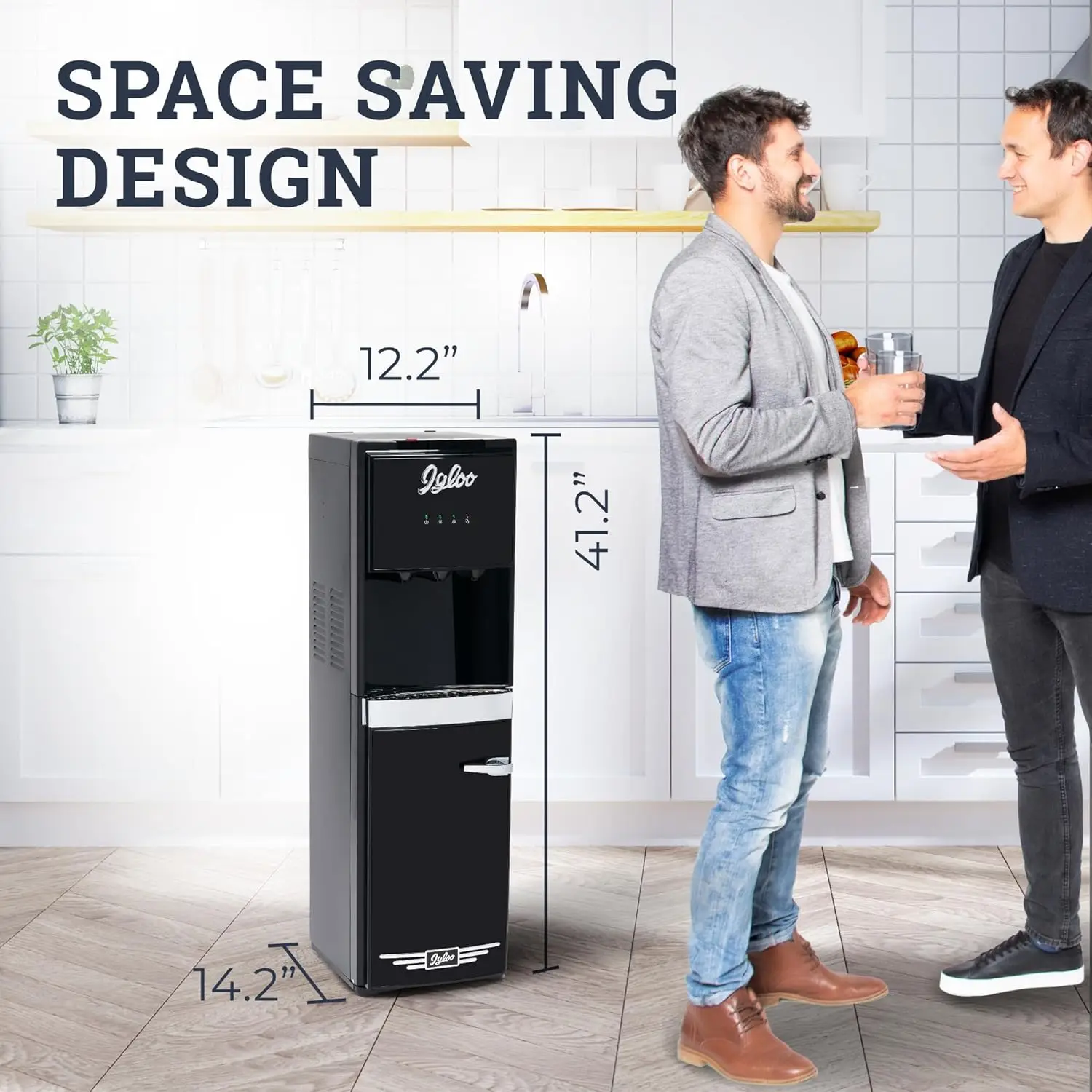 Load Water Dispenser, Hot, Cold or Room-Temperature Water, Holds 3 or 5 Gallon Bottles, Child Safety Lock, Perfect for Homes, Ki 4