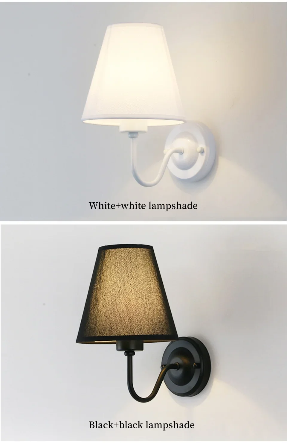 E27 Retro Wall Lamp Simple Creative Fabric Wall Lamp Living Room Bedroom Bedside Hotel Home Decor LED Lighting Fixtures