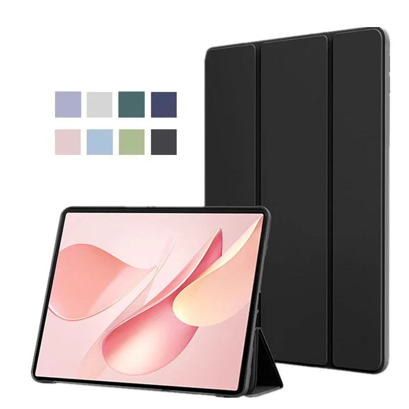 Magnetic Tri-Folding PU Stand Cover with Soft TPU Back