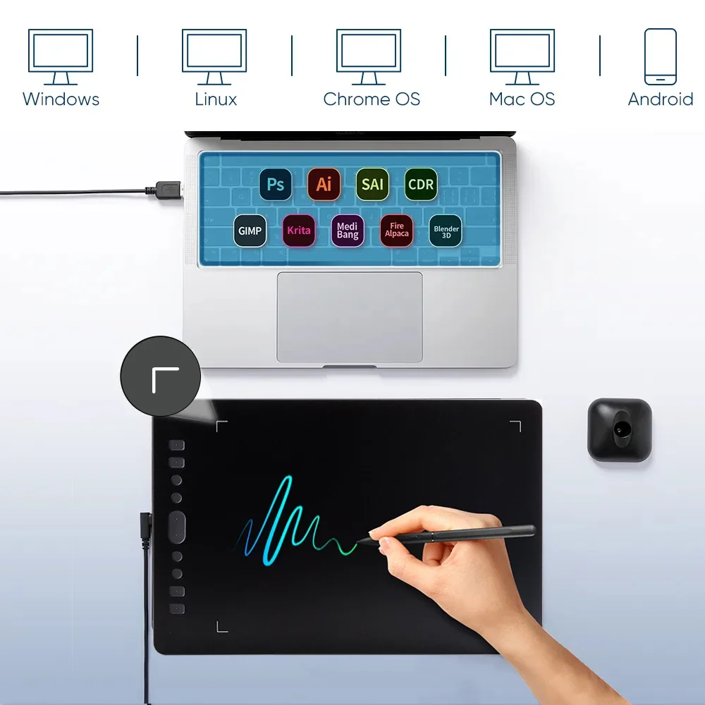 10" Graphics Pen Tablet for PC/Android UGEE Digital Drawing Tablet Writing 8192 Levels for kid Art Education