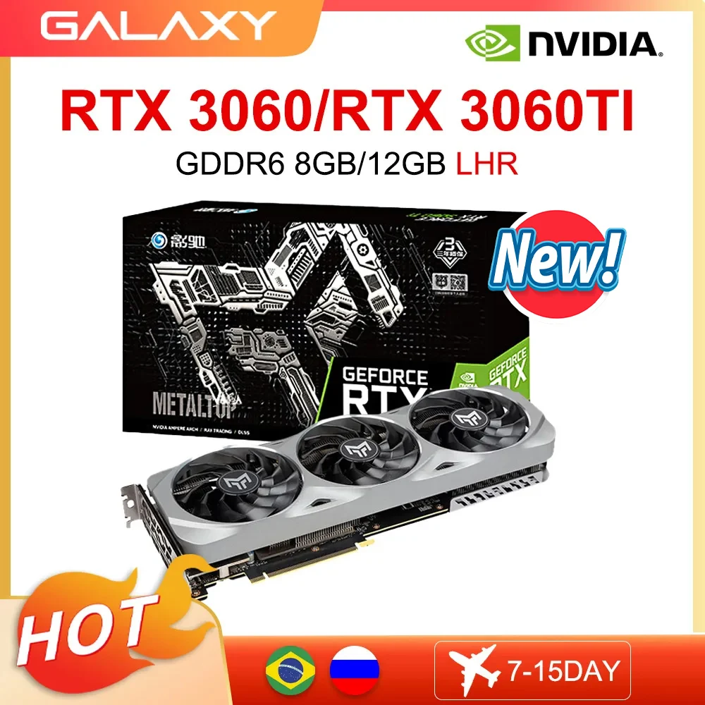 Galaxy nova placa gráfica gddr6 rtx 3060 3060ti 8g 12g gaming gpu placas de vídeo 8pin 192 256 bit rtx3060 3060ti placa de vídeo 3060