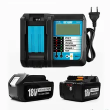 

Makita 18v tools Rechargeable Battery BL1860 B 18V 6.0Ah Backup Battery For makita 18v BL1860 BL1840 BL1850 With DC18RF Charge