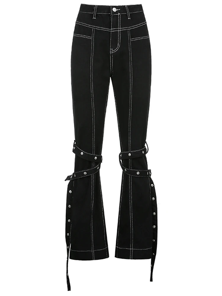 Heyoungirl White Thread Casual Black 
