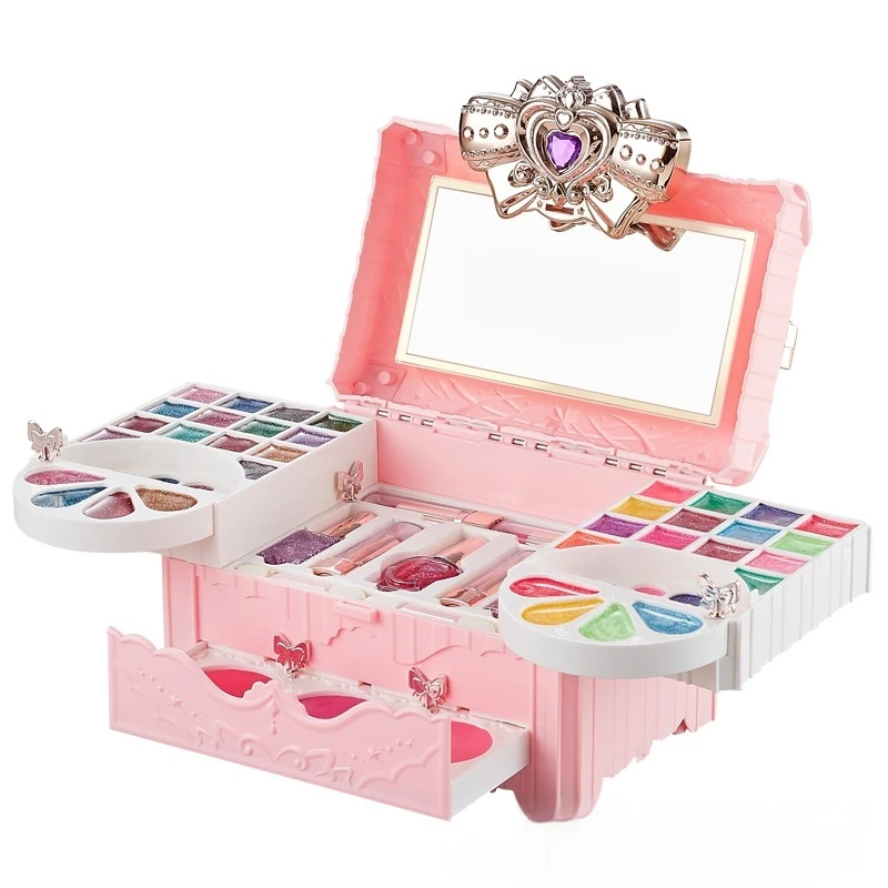 Girl'S Cosmetics Makeup Gift Box Kids Play Home Toy Set Essential Beauty Set For Delicate Girls Christmas And New Year Gifts 2