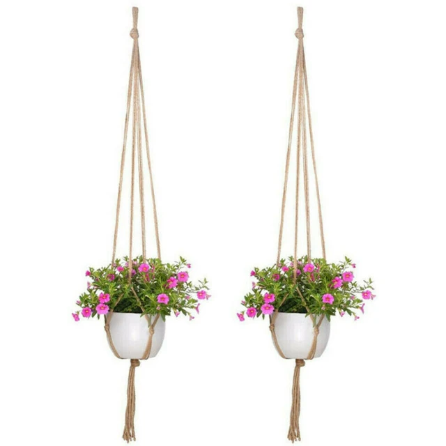 6x Macrame Handmade Plant Hanger Baskets-Holder Balcony Hanging Decoration Vintage Flower Pot Holder Rope Home Garden Supplies 5