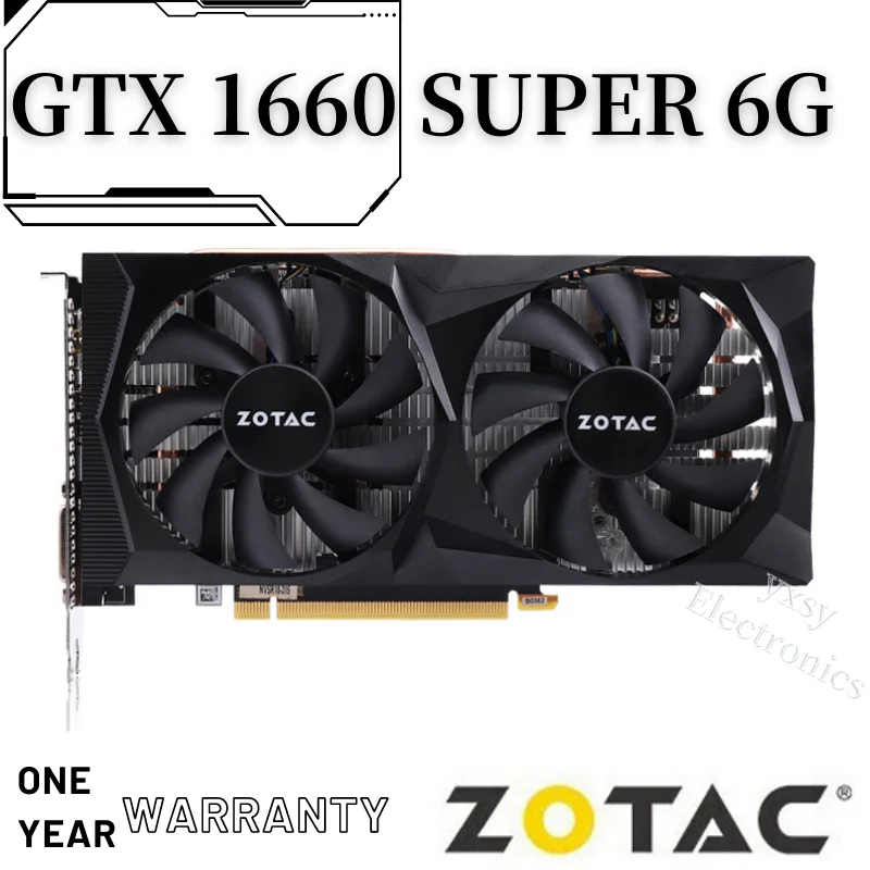 ZOTAC GTX 1660 슈퍼 6GB 게이밍 비디오 카드, GTX 1660 6G GDDR6 192 비트 GPU 그래픽 카드 ...