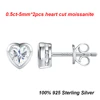 BXINY – boucles d'oreilles en moissanite à taille cœur, 100% argent S925, 0,5 ct, clous d'oreilles en diamant pour femmes, cadeau de mariage, bijoux fins