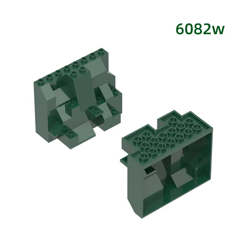 MOC 1PCS 부품 브릭스 6082W 8홀 마운틴 빌딩 블록 특수 벽 6083 록 패널 호환 파티클 장난감 어린이 선물