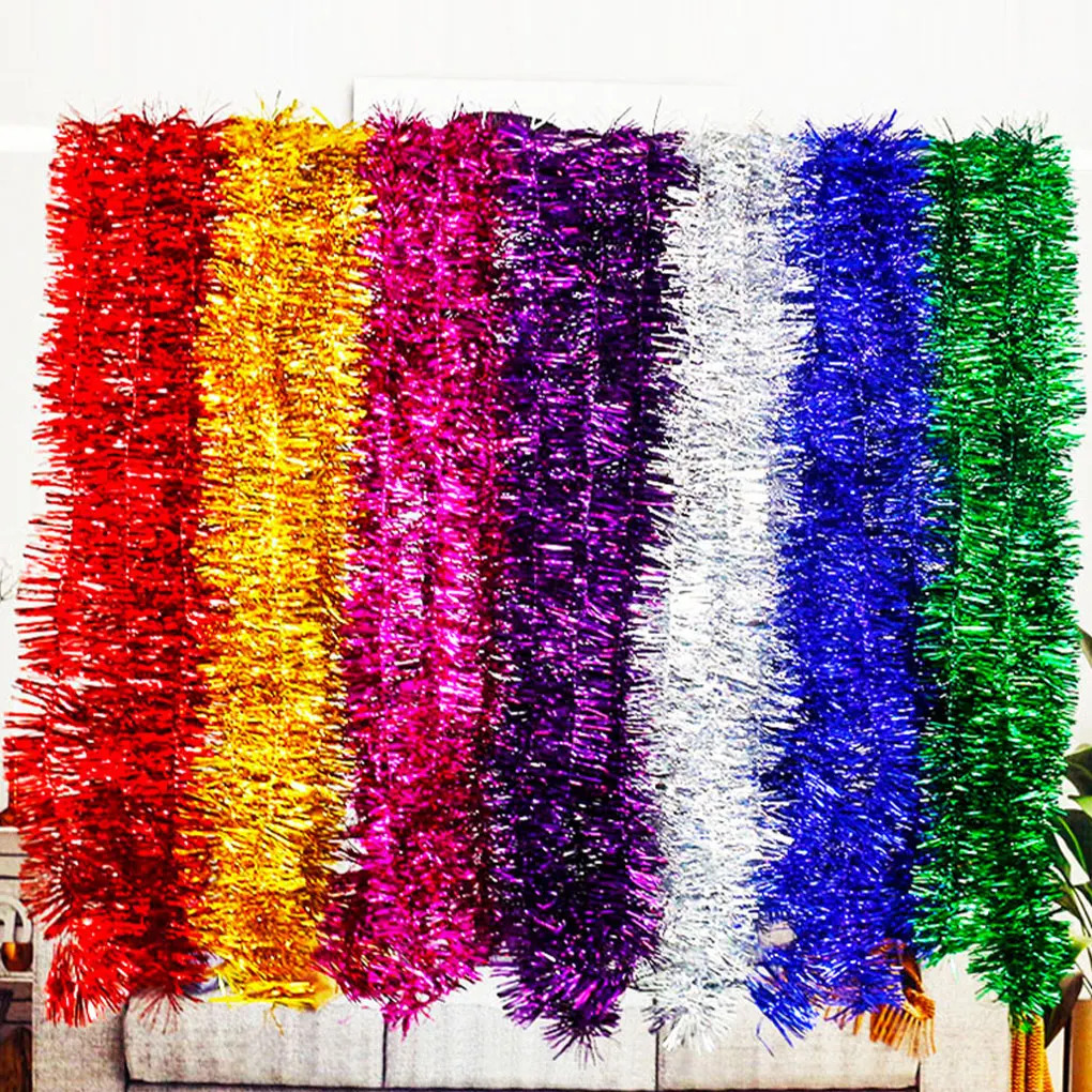 

7 ярких рождественских Гирлянд из мишуры для праздничных украшений, разноцветное освещение для широкого применения