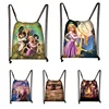 Tangled Rapunzel Princess Drawstring Boy Girl Bags Women Large Capacity Shopping Bag Teenager Casual Backpack Travel Bags 1