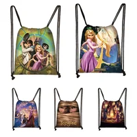 Tangled Rapunzel Princess Drawstring Boy Girl Bags Women Large Capacity Shopping Bag Teenager Casual Backpack Travel Bags 1