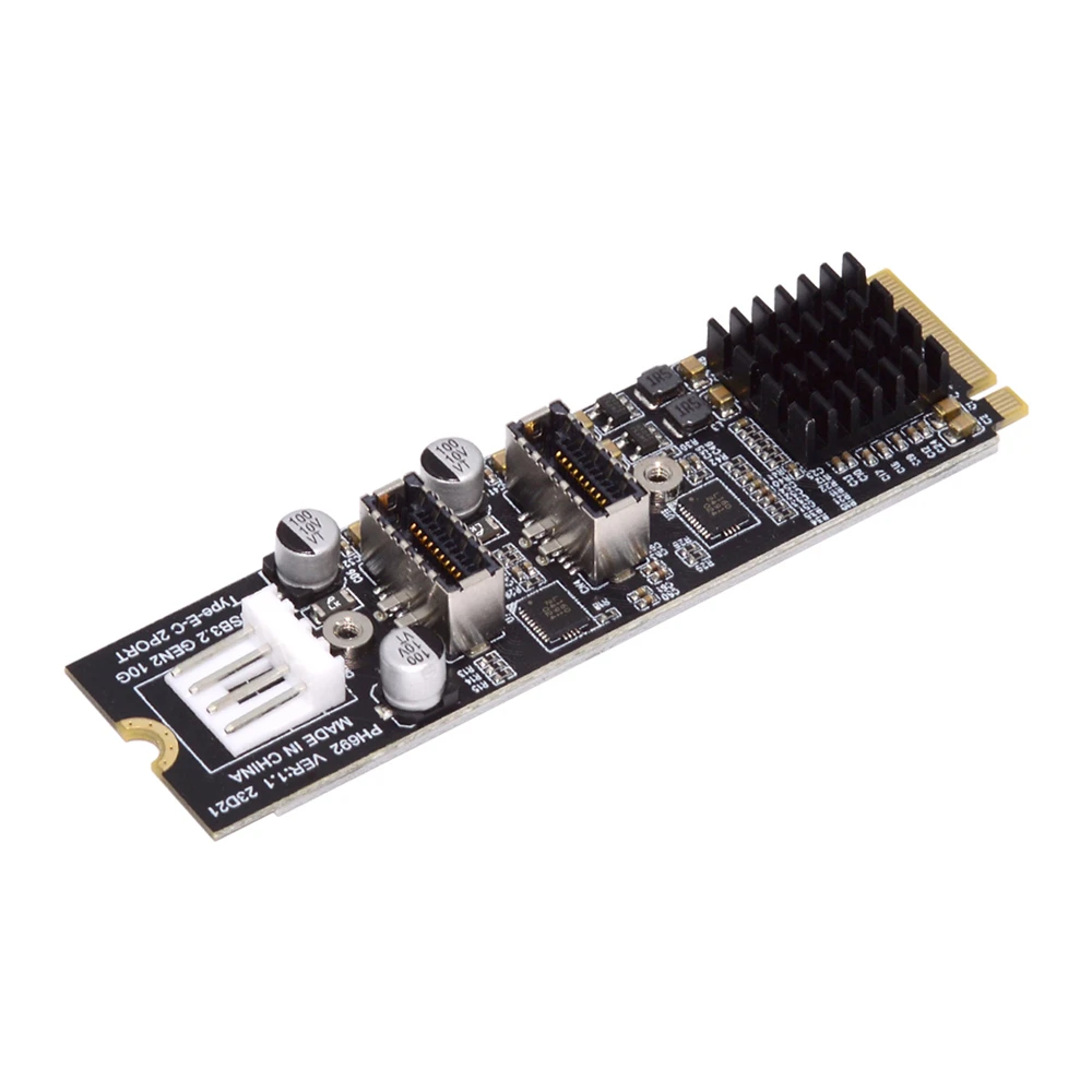 

10Gbps Dual Type-E USB 3.1 Front Panel Socket to NVME NGFF M-Key Express Card Adapter for Motherboard