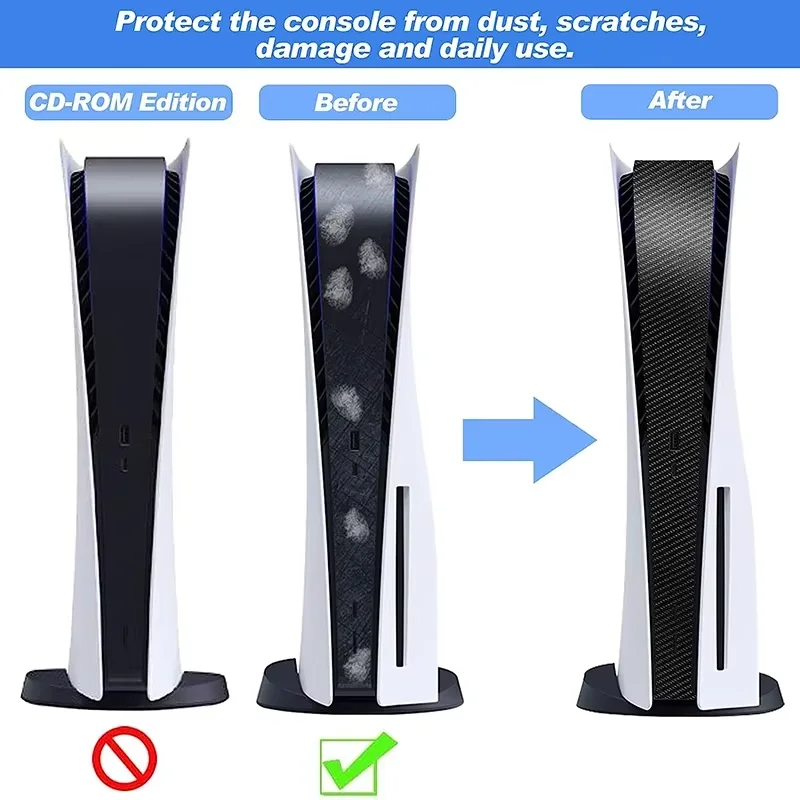 TECTINTE Middle Stickers Skin for Game Console Protective Shell Replacement Decoration Strip