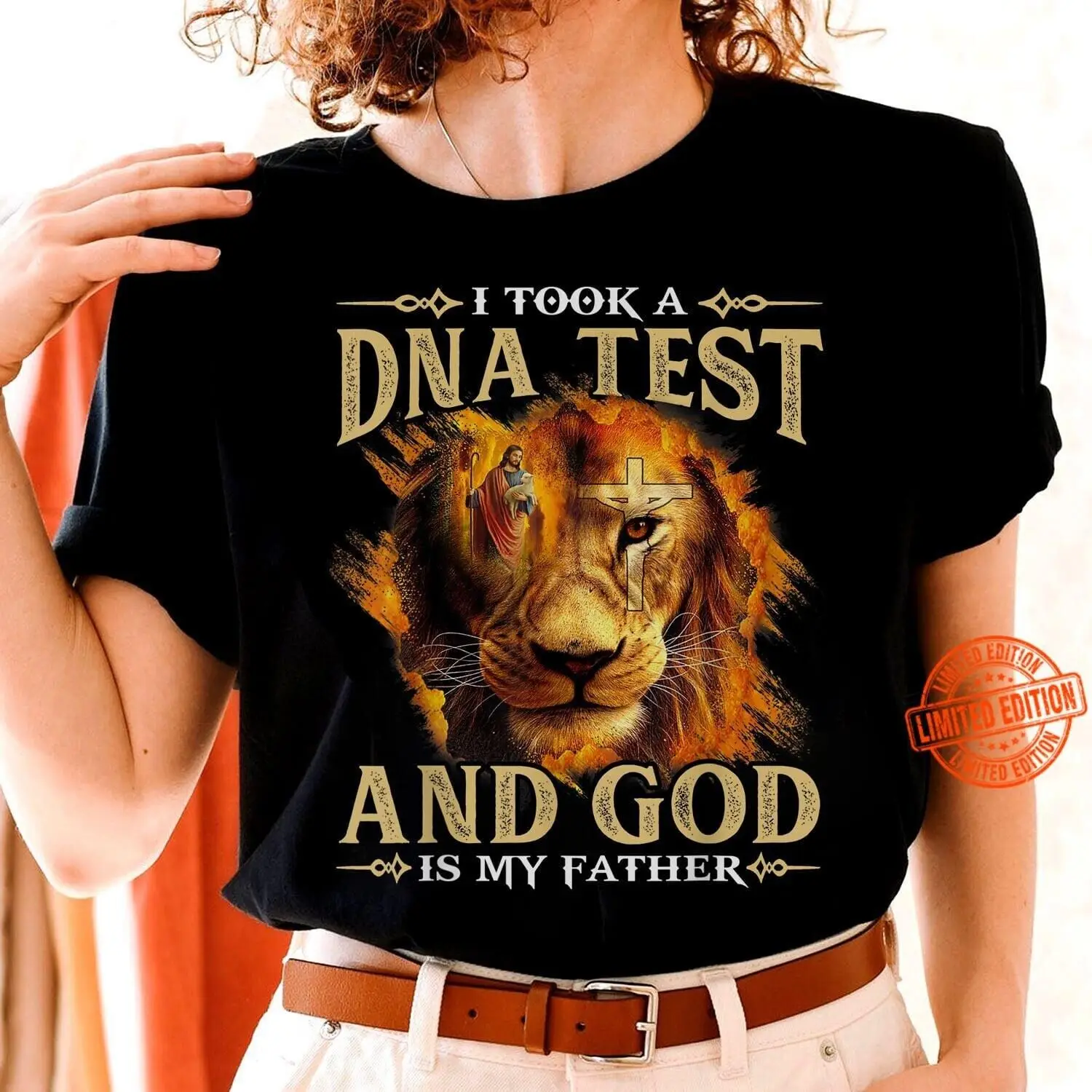 Lion I Ha Fatto Un Test Del Dna E God Is My Father T-Shirt Unisex A Maniche Lunghe