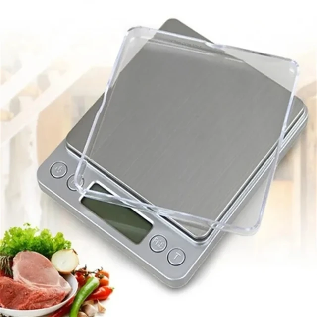 Digital Kitchen Scale Mini Pocket Stainless Steel Precision Jewelry Electronic Balance Weight Gold Gram 0.1/3000g Weigh Scales 2