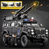 1:24 Alloy Police Explosion Proof Car Model Diecasts Metal Sword Toothed Tiger Armored Vehicles Model Sound Light Kids Toys Gift 1