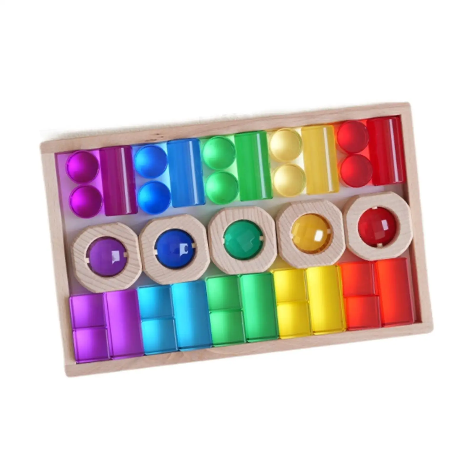 Rainbow Building Cubes Hand Eye Coordination Fine Motor Skills Educational Toys Stacking Toy for Kids Children Birthday Gift