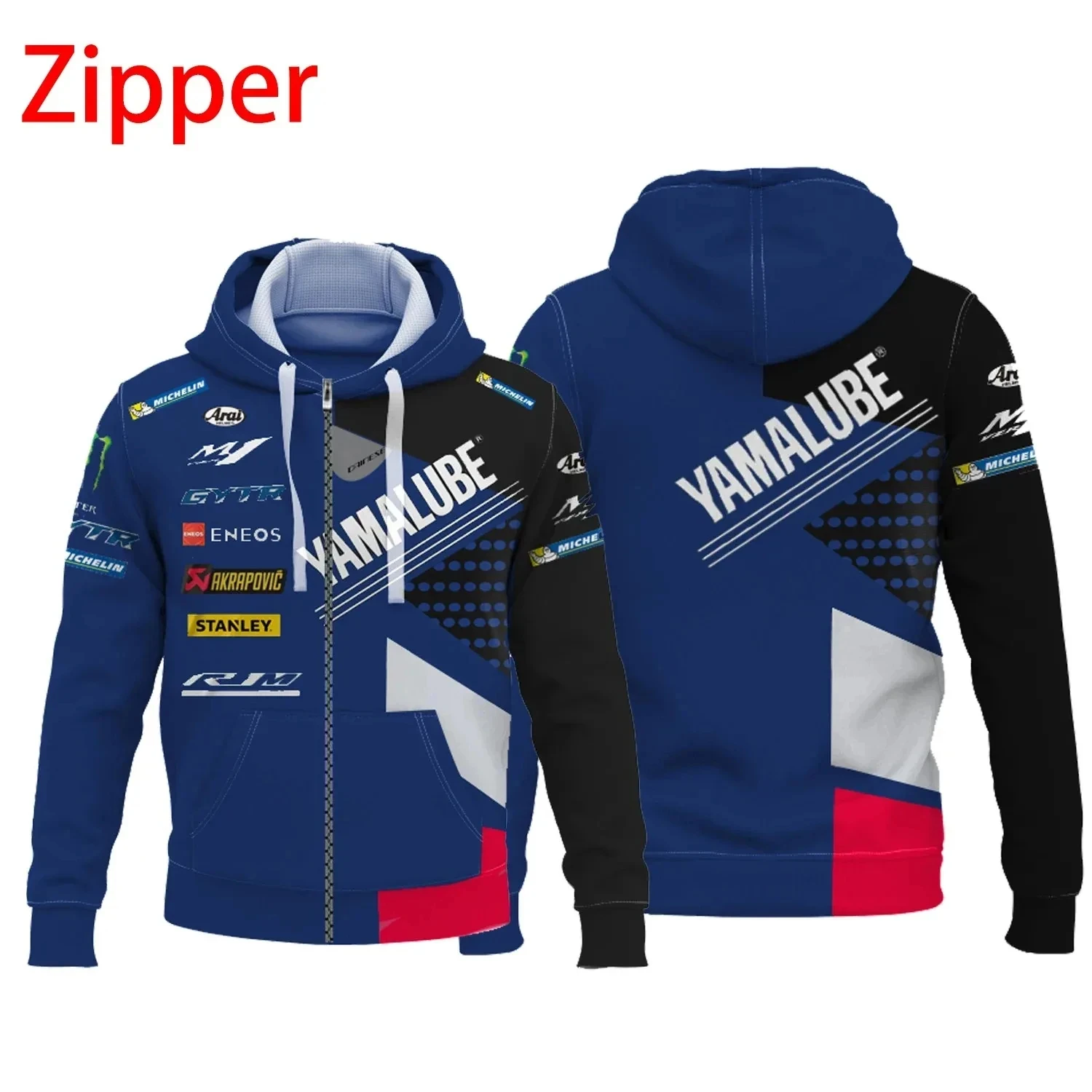 

Men's Motorcycle Racing Sweatshirt, Casual and Popular Yamaha Sweatshirt, Blue Pullover, M1, New