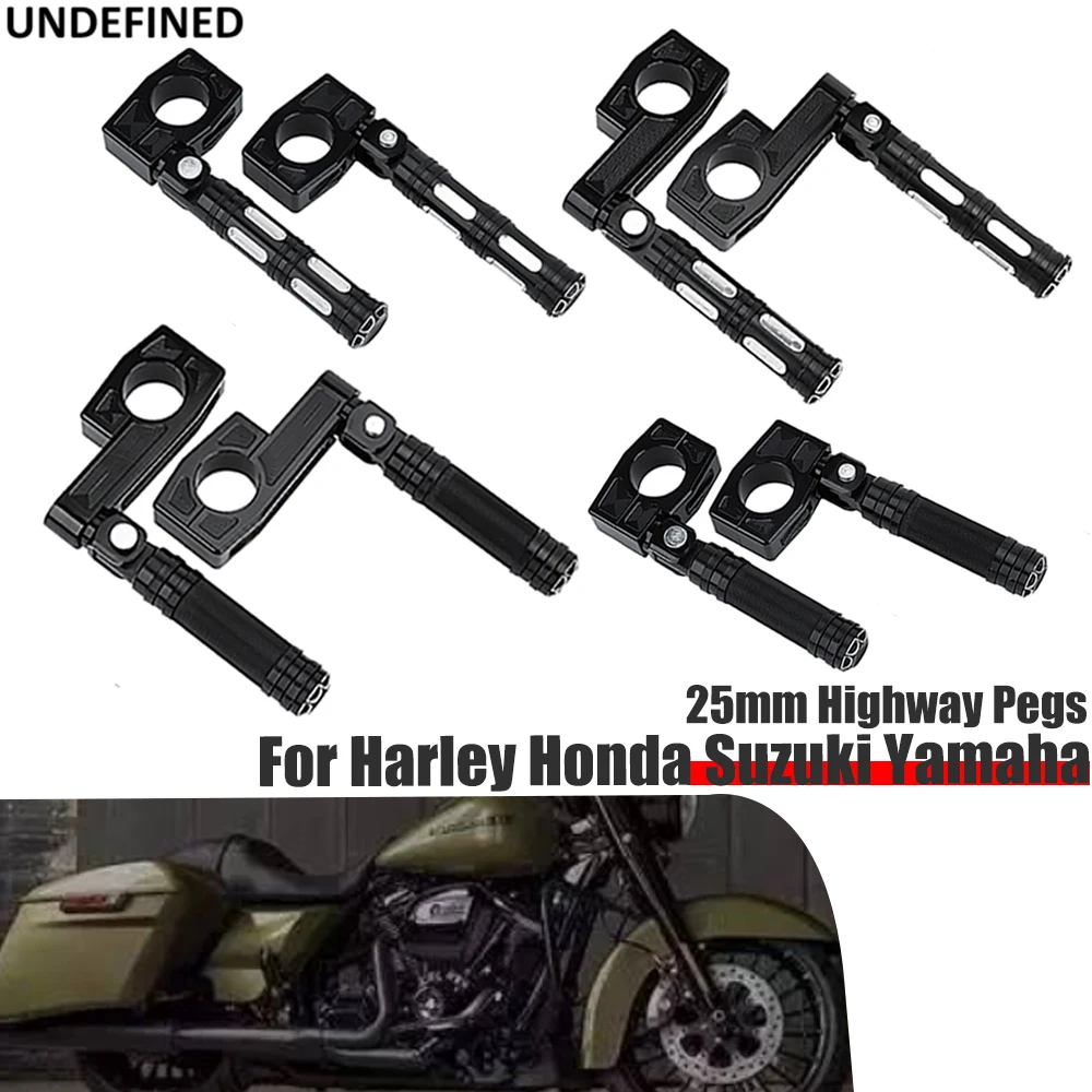 

For Harley Touring Road Electra Street Glide King XL 883 1200 Highway Pegs 1" 25mm Engine Crash Bar Guard Clamp Mount Motorcycle