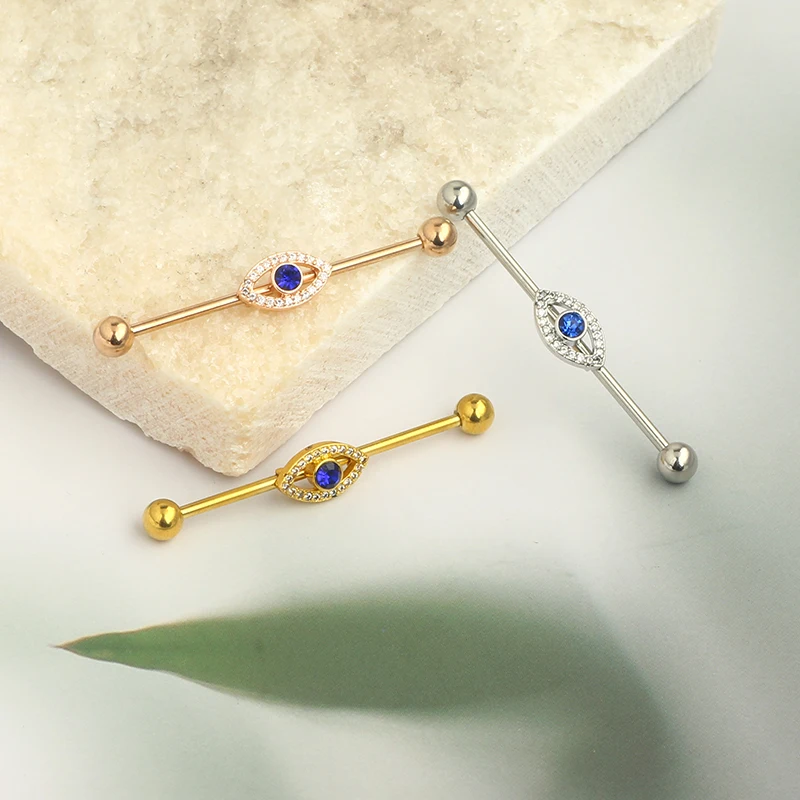 Wholesales Eyes Industrial Piercing Earring Women Stainless Steel Helix Ear Piercing Dragon Long Earring Jewelry Barbell Earrin