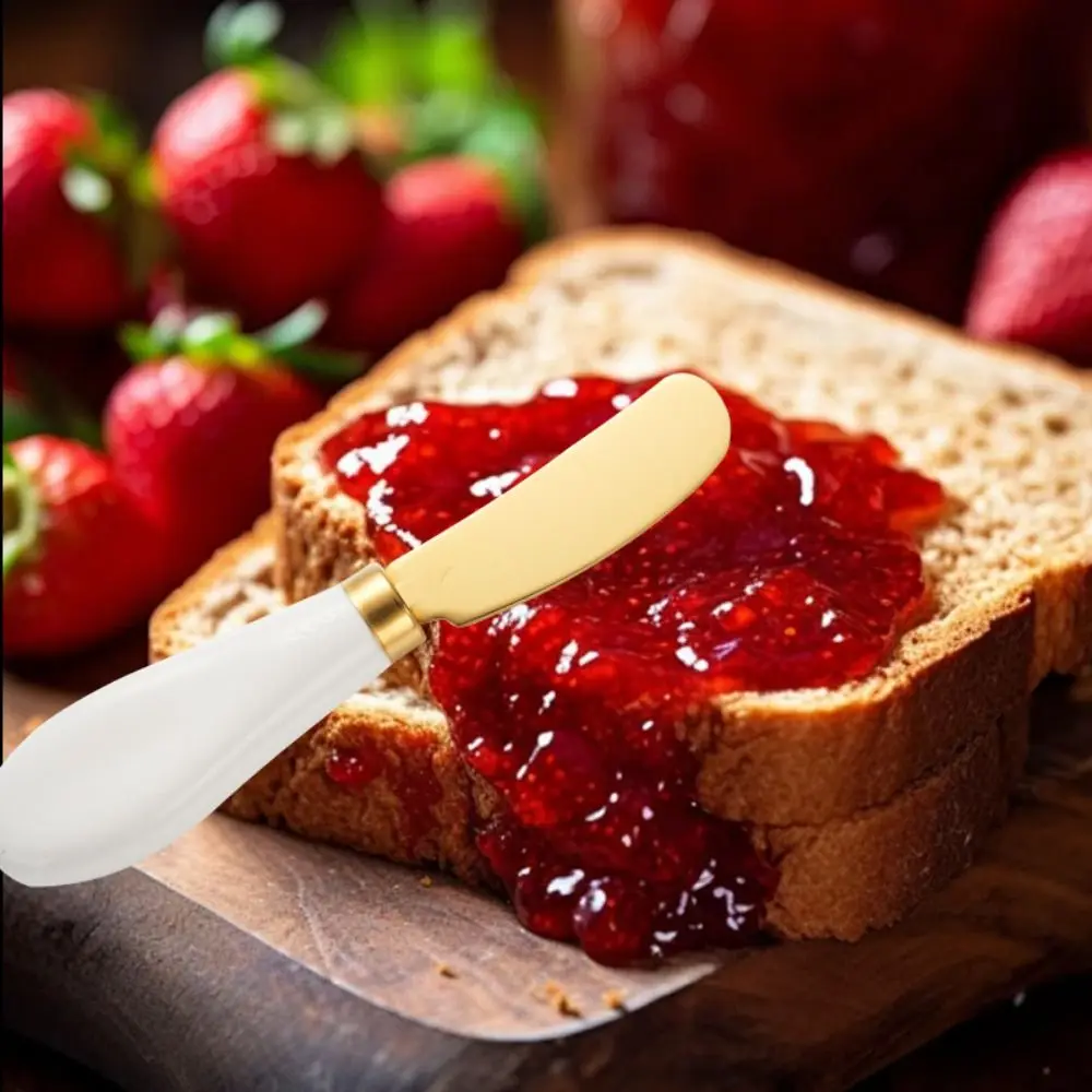 New Stainless Steel Cheese Knife Wipe Cream Bread Jam Dessert Knife Ceramic Handle Butter Canteen cheese knives set