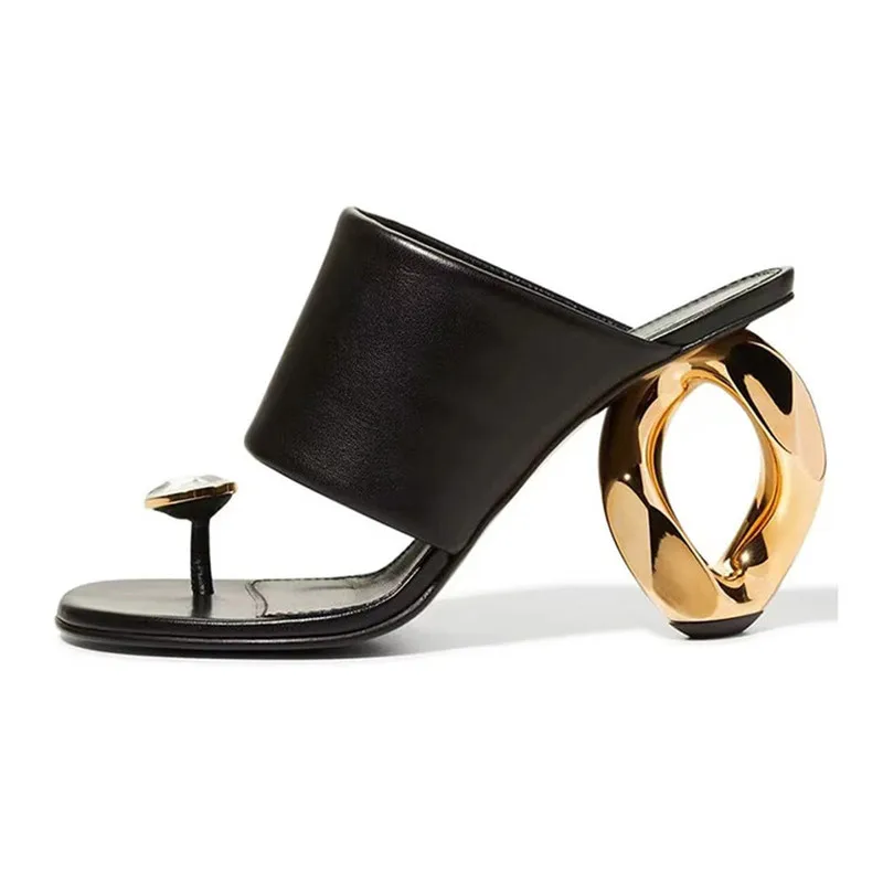 

2023 Summer New Women's Pin-toe Sandals Fashion Square Head Shaped High Heel Comfortable Versatile Women's Slippers