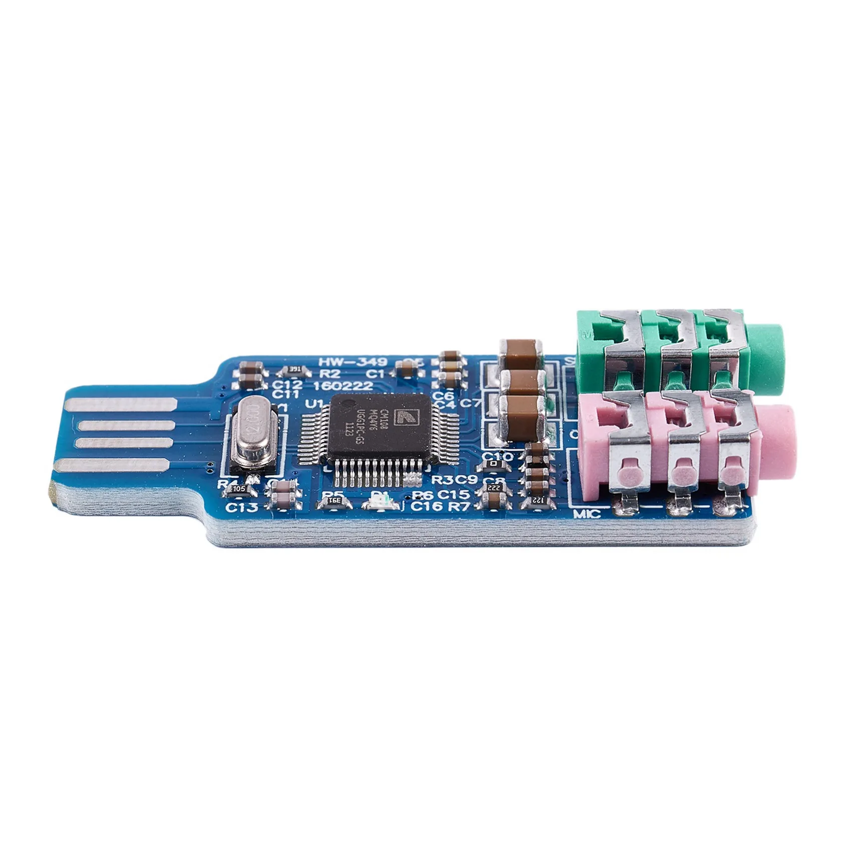 클래식-3X 프리 드라이버 USB 사운드 카드 CM108 USB 사운드 카드 칩 블루