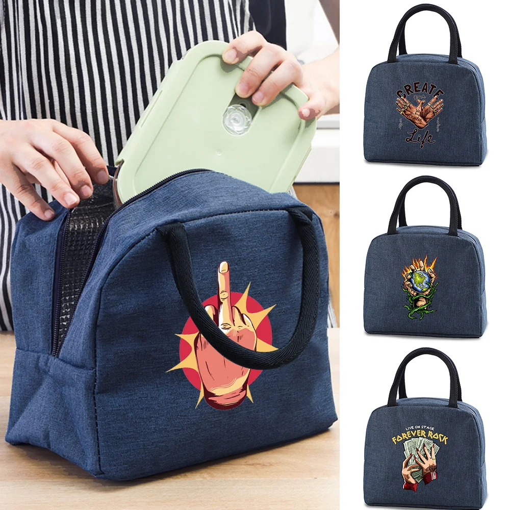 

Lunch Bag Reusable Insulated Thermal Bag Women Multifunctional Cooler and Warm Keeping Lunch Box Leakproof High Capacity Handbag