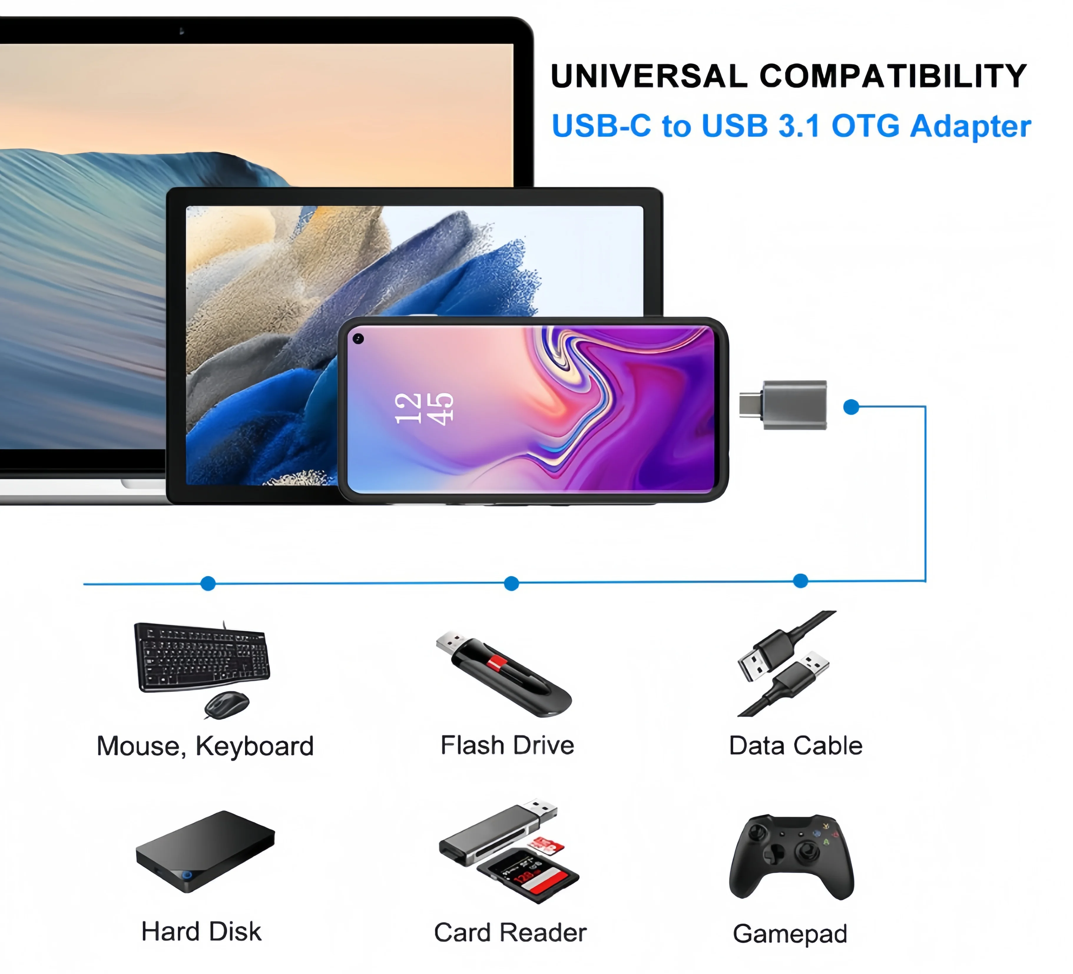 USB C to USB 어댑터, USB C 어댑터, 타입 C 남성 to USB 여성 어댑터, OTG USB 어댑터 to USB C