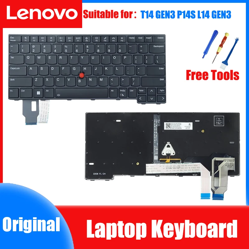 Lenovo-thinkpad T14 Teclado para Notebook Layout Retroiluminado dos Eua Gen3 P14s L14 Gen3 Novo Original 01xy212