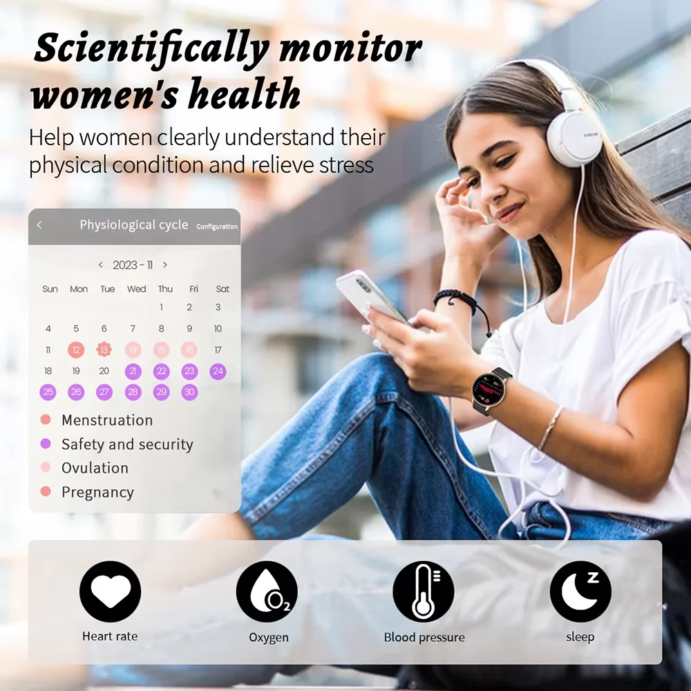 LIGE 2025 Smart Watch Women Bluetooth Call Custom Dials Watches Blood Oxygen Monitor Sport Men Smartwatch Ladies For Android IOS 2