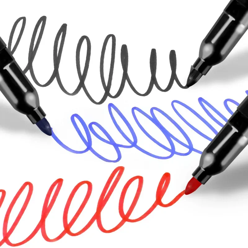 Permanent Marker Pen Permanent Marker Markers Pen Permanent Markers Marker Pens Art Marker Pen Art Markers 10 Pcs/lot Medium Point 1.5mm Black Blue Red Ink For Art Supplies Stationery