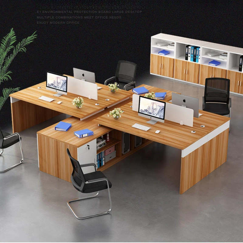 Charge Modern Office Desks Employee Simplicity Computer Combination Office Desks Staff Finance Escritorios Work Furniture QF50OD