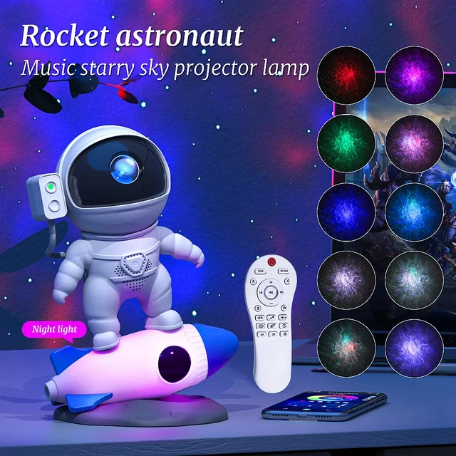 Projecteur Astronaute Galaxy Starry Sky avec minuterie, télécommande  réglable à 360 °, lampe USB, 8 modes d'éclairage pour enfants, adultes,  chambre de bébé, salle d'étude et salle de jeux 