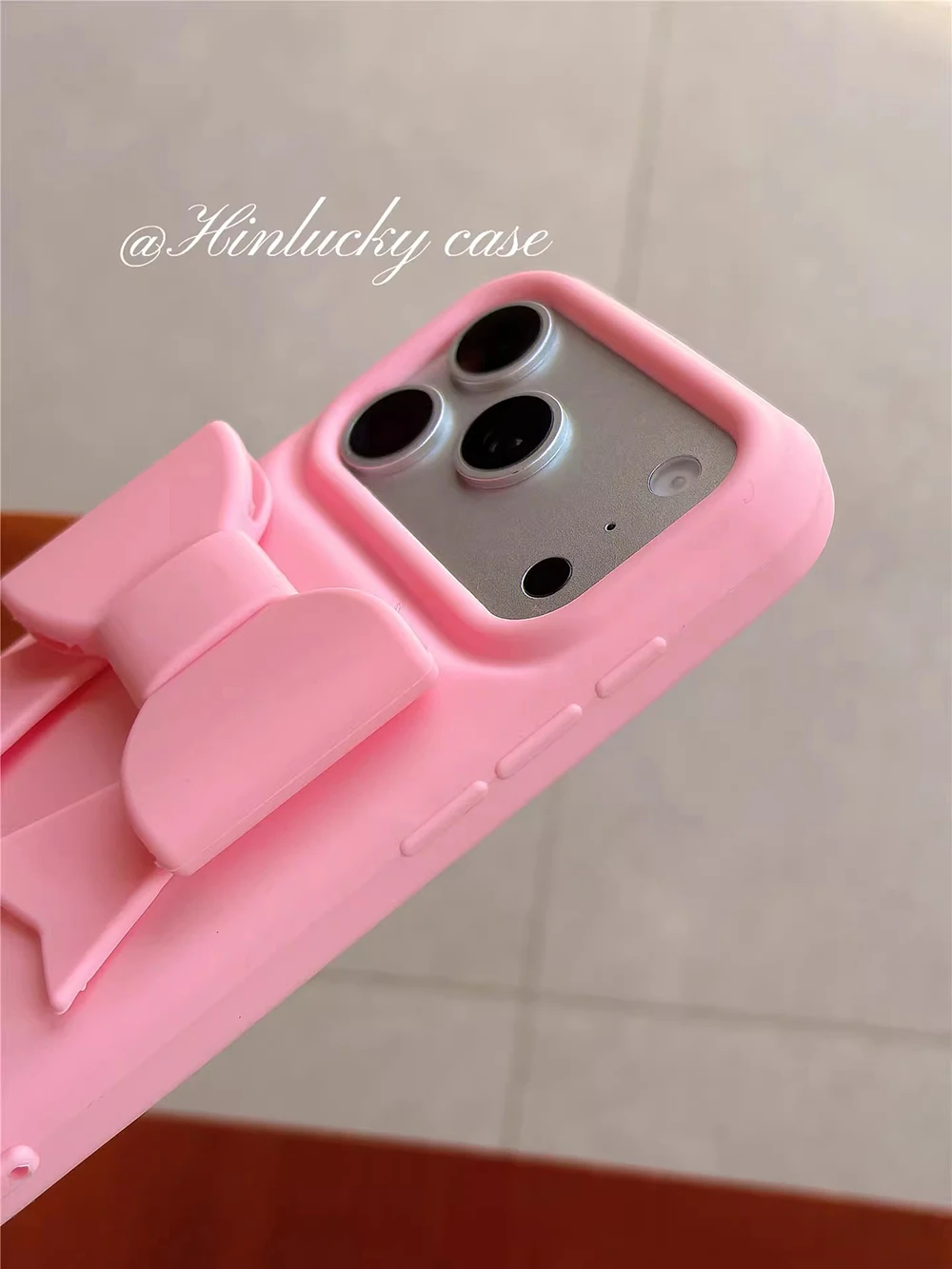 Charming 3D Pink Bowknot Soft Silicone Phone Case - Lovely Bow Shockproof Back Cover