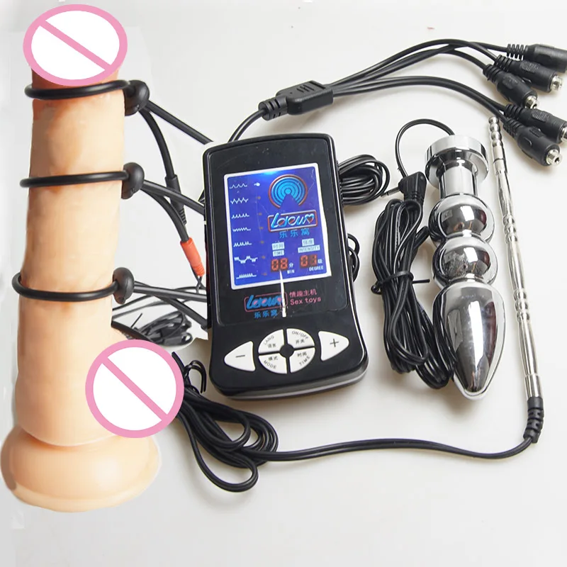 E stim Sounding BDSM Electro Shock Anal Butt Plugs Estim Penis Ring Plug Electro stimulation Electro stimulator electro sex toys,electric sex toys