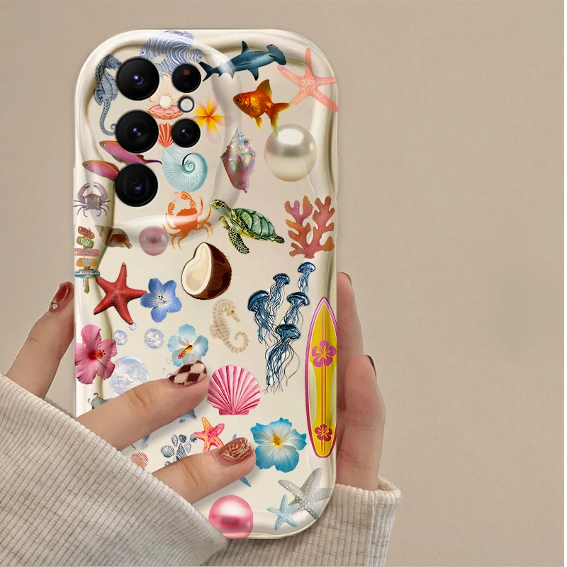 Ocean Animals Turtle and Shark 3D Protective Phone Case