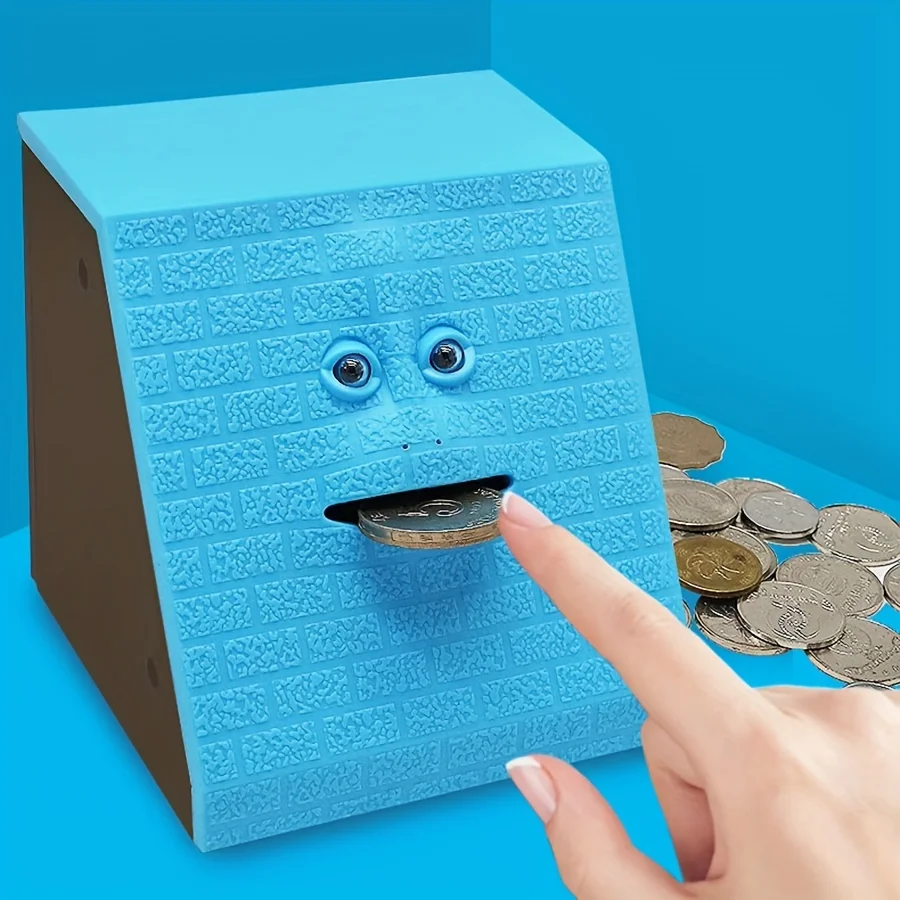 Electronic Piggy Bank 1PC Plastic Face Bank Human Face Smart Sensor Piggy Bank Electric Coin Can Eat Money Piggy Store Coins