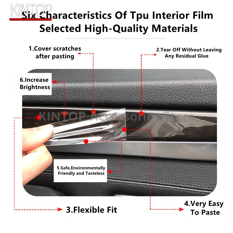 For MG GT 21-23 Car Interior Center Console Transparent TPU Protective Film Anti-scratch Repair Film Accessories Refit