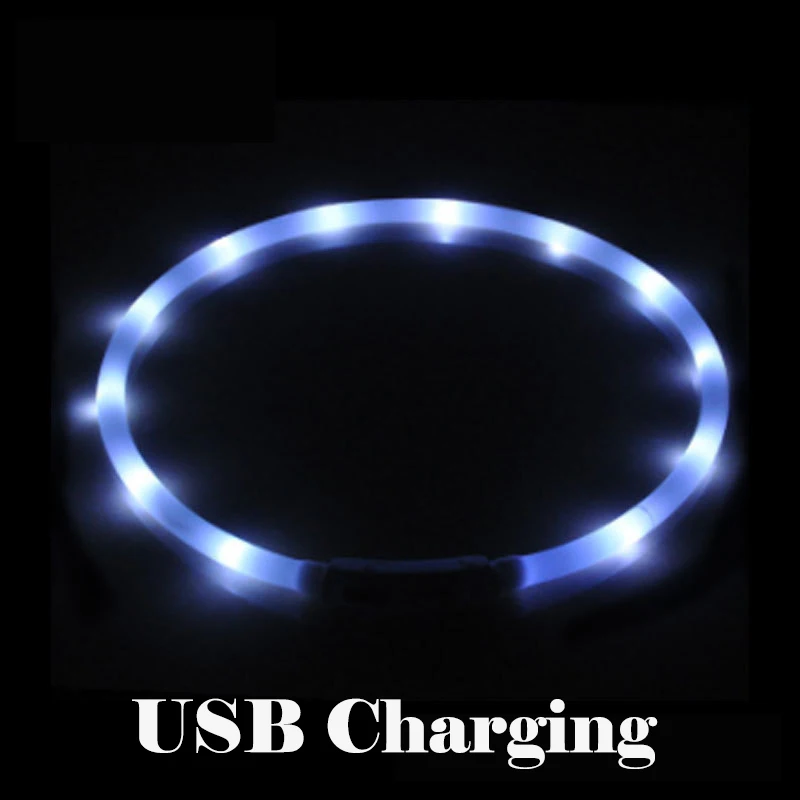 USB Charging Dog Collar Led Light Flashing Night Dog Cat Collars USB Luminous Collar Pet CollarNeck Decoration Glowing In Dark fancy dog collars Dog Collars